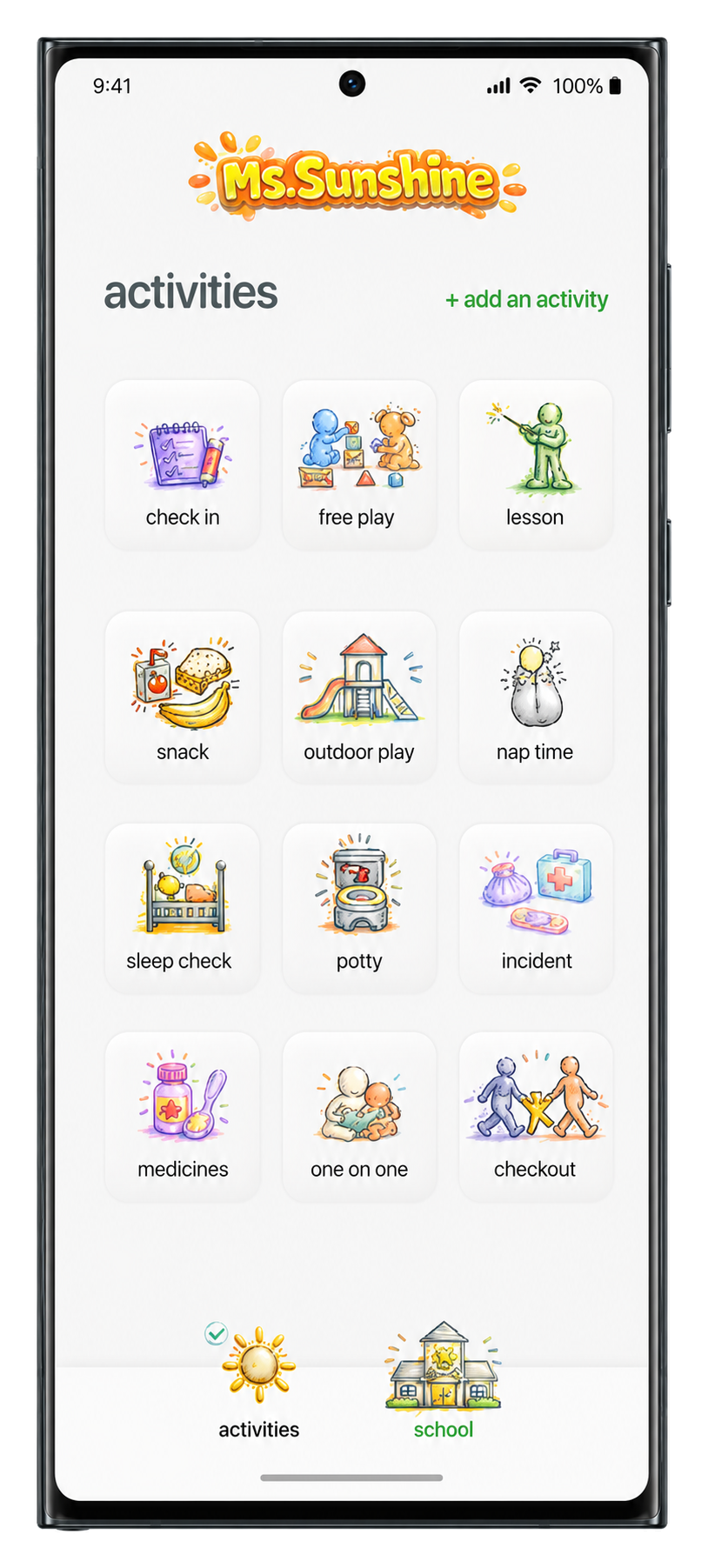 App home screen