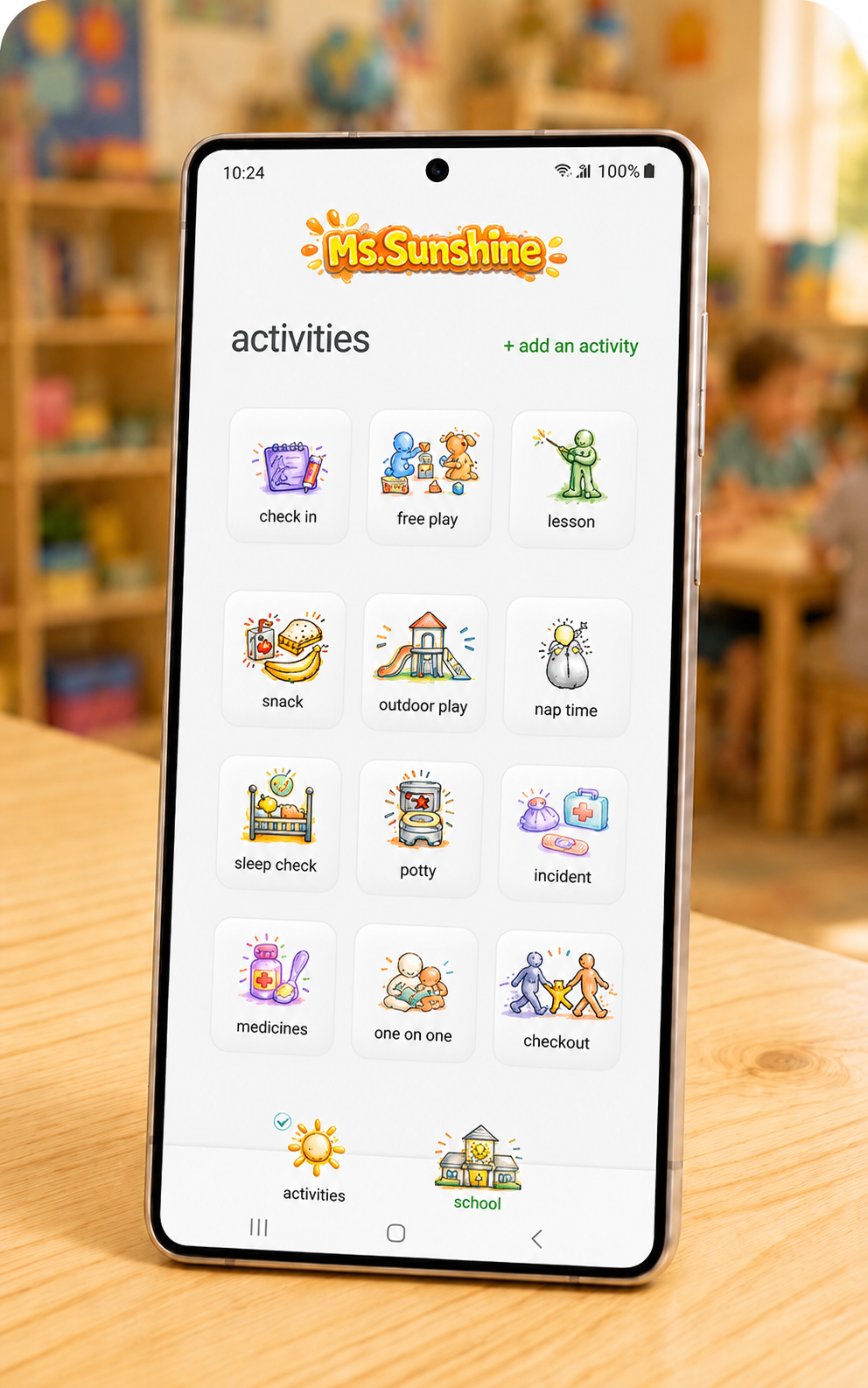 Daily reporting app shown on phone