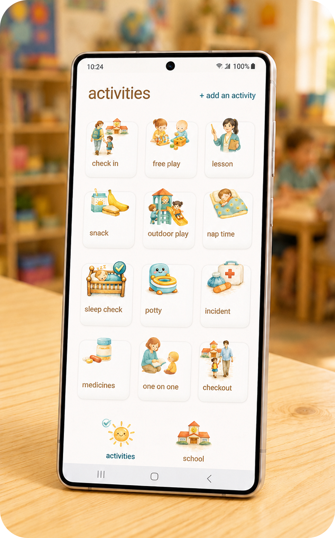 Daily reporting app shown on phone